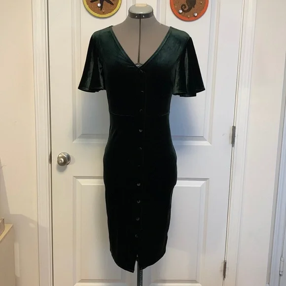 Jack by BB Dakota | Dresses | Green Velvet Dress Jack By Bb Dakota |  Poshmark
